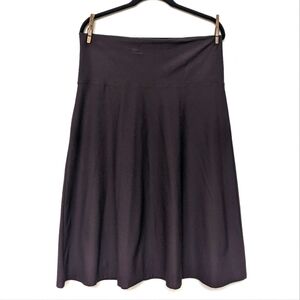 Eileen Fisher Choco Pull On Skirt Viscose Blend Ponte A-Line Unlined Medium